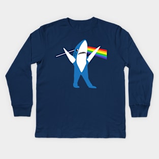 Left Shark of the Moon Kids Long Sleeve T-Shirt